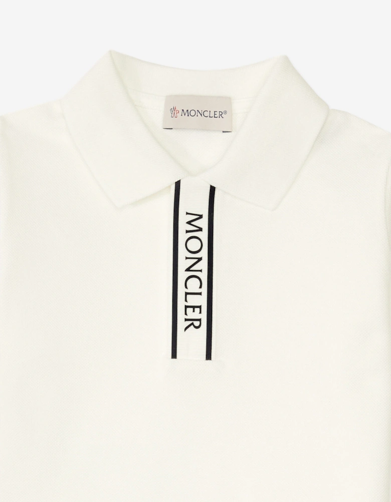 Enfant Boys Cotton Logo Polo Shirt in White