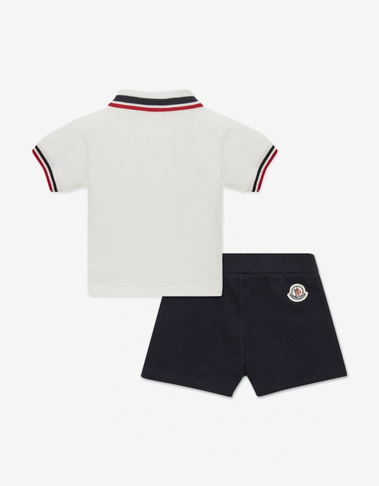 Enfant Baby Boys Polo Shirt and Shorts Set in White