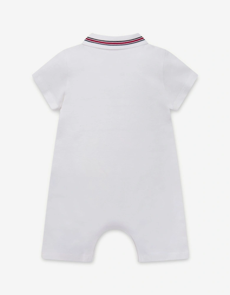 Enfant Baby Boys Cotton Logo Romper in White