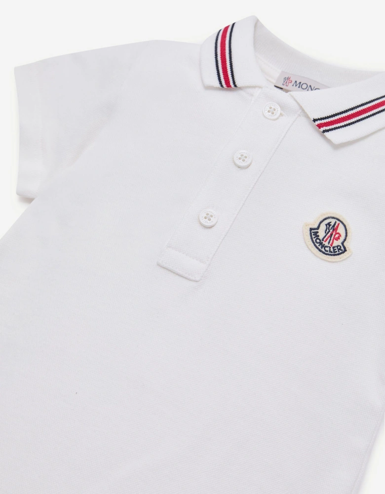 Enfant Baby Boys Cotton Logo Romper in White