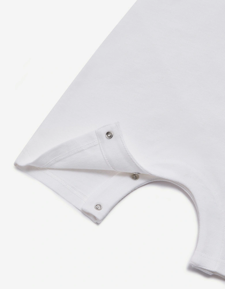 Enfant Baby Boys Cotton Logo Romper in White