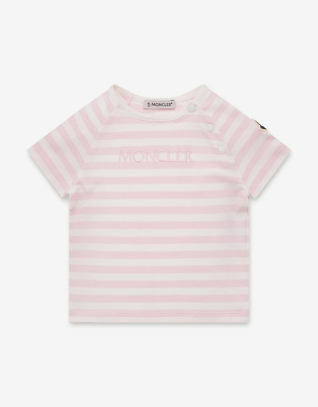 Moncler Girls Pink Enfant Baby Striped T-Shirt In - : 18-24 Months Size 18 - 24 Mths Kids