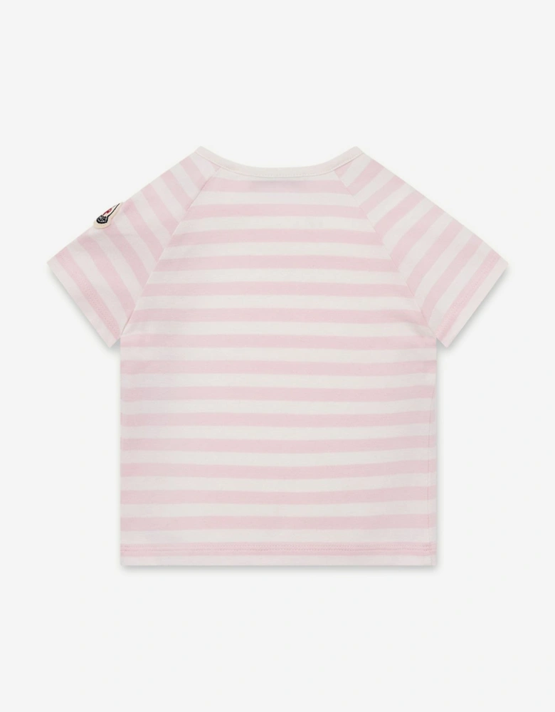 Enfant Baby Girls Striped T-Shirt in Pink