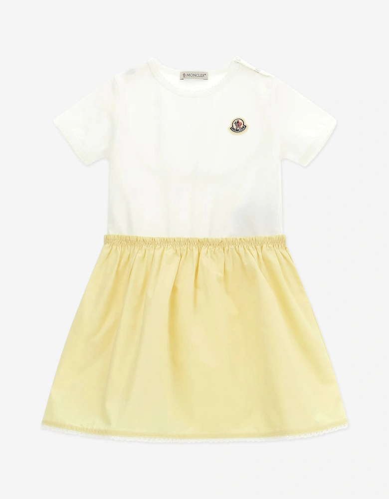 Enfant Baby Girls Cotton Logo Dress in Yellow