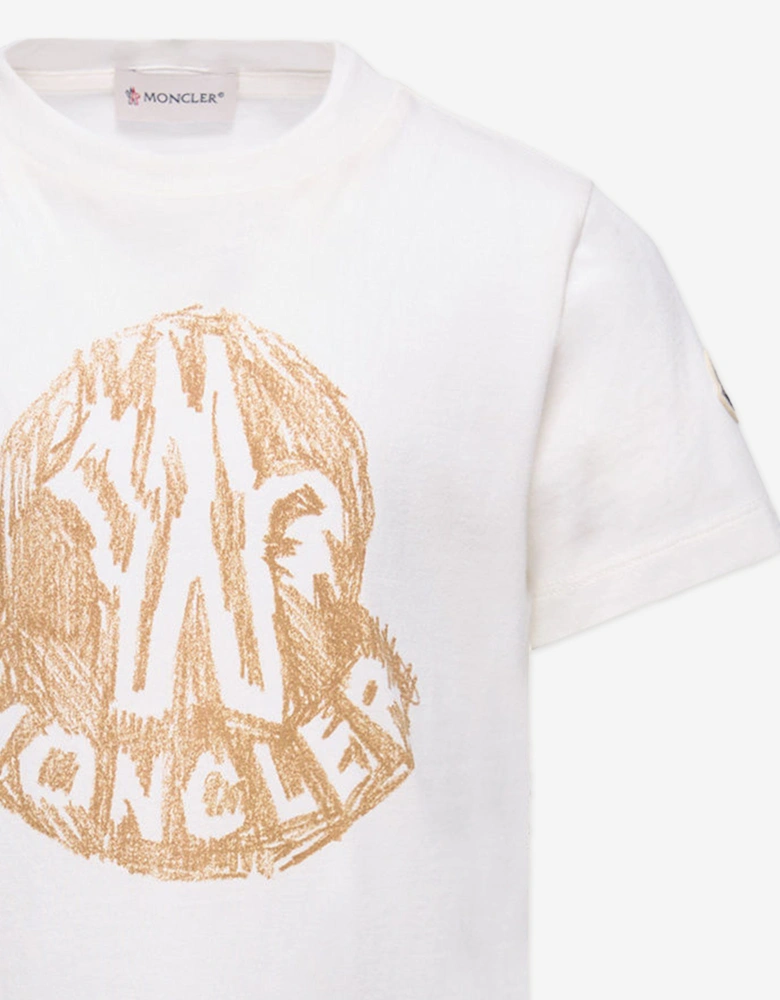 Enfant Boys Logo Print T-Shirt in White