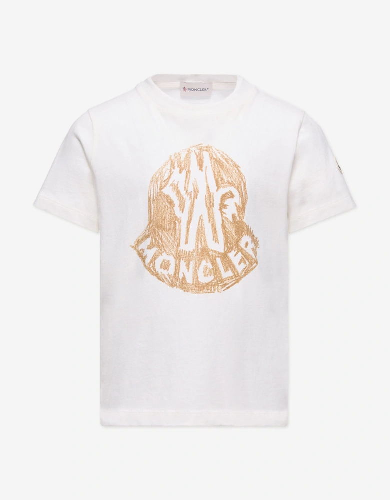 Enfant Boys Logo Print T-Shirt in White