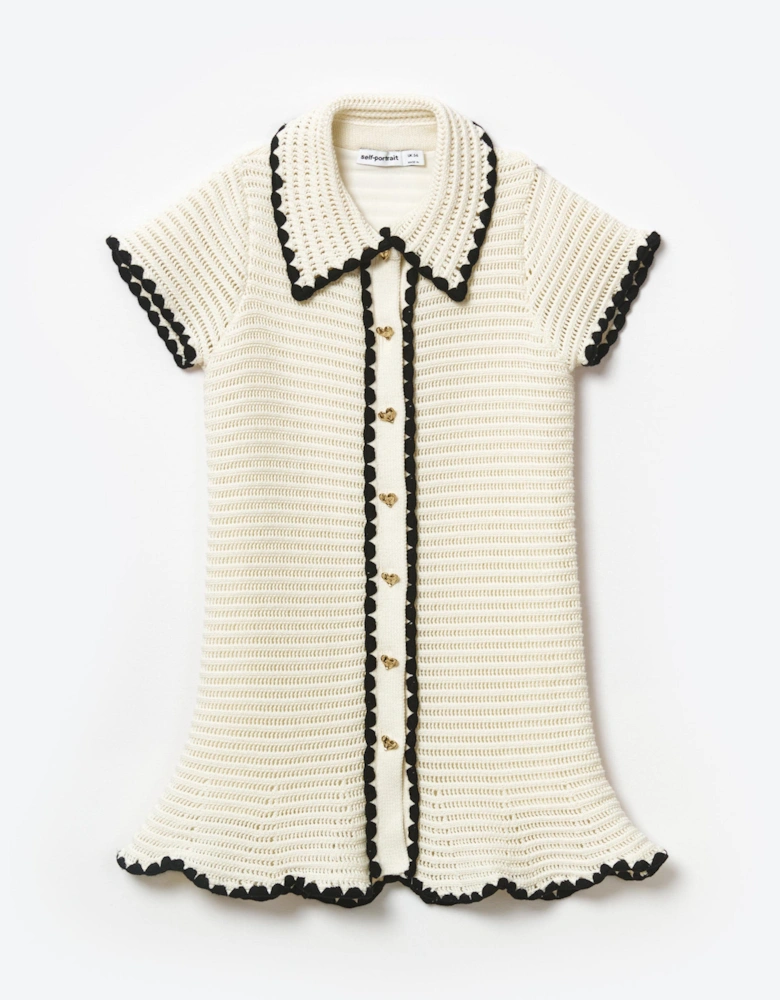 Girls Crochet Mini Dress in Ivory