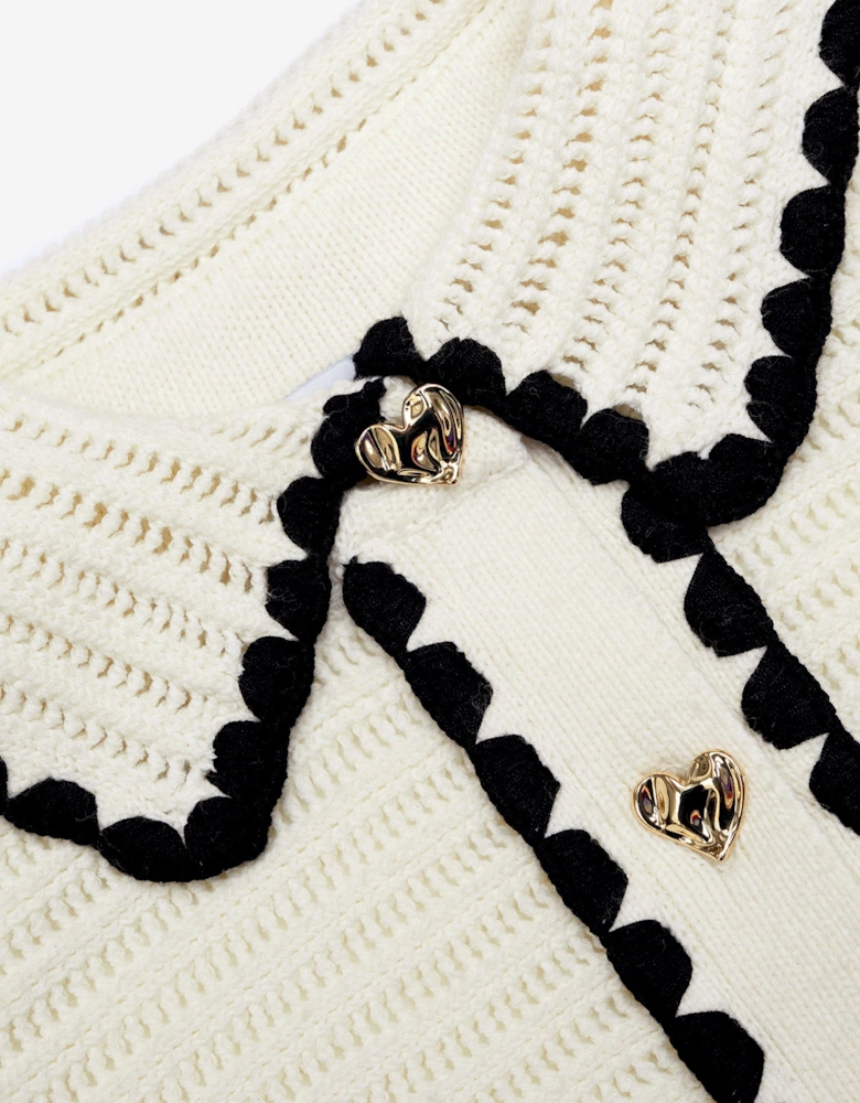 Girls Crochet Mini Dress in Ivory