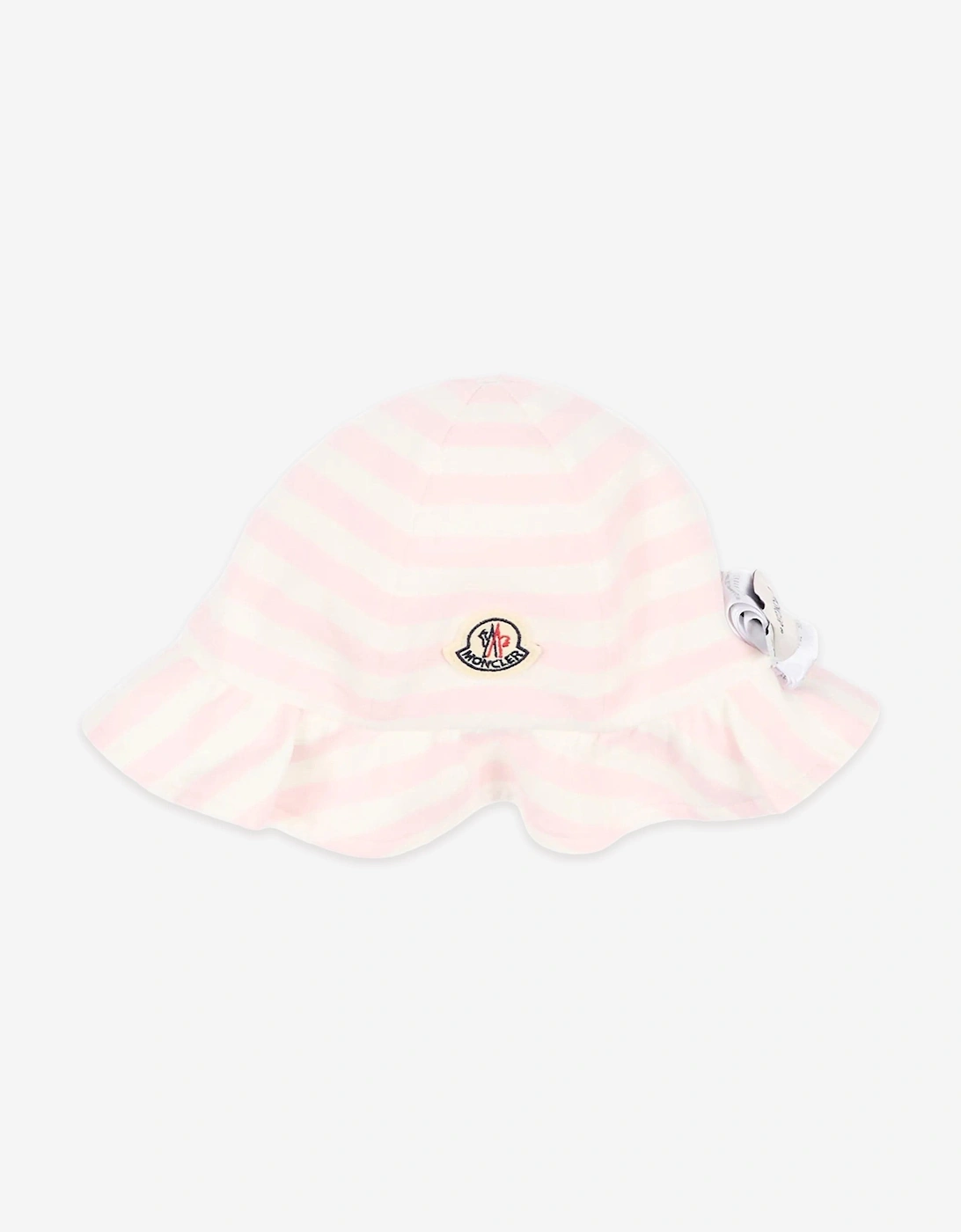 Enfant Baby Girls Reversible Striped Sun Hat in Pink