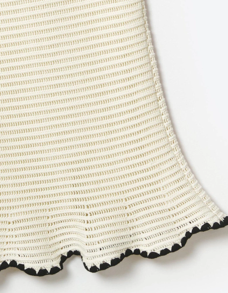 Girls Crochet Mini Dress in Ivory