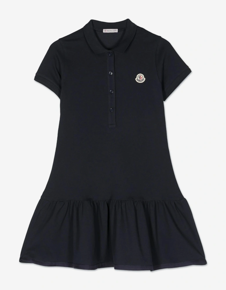 Enfant Girls Logo Polo Dress in Navy