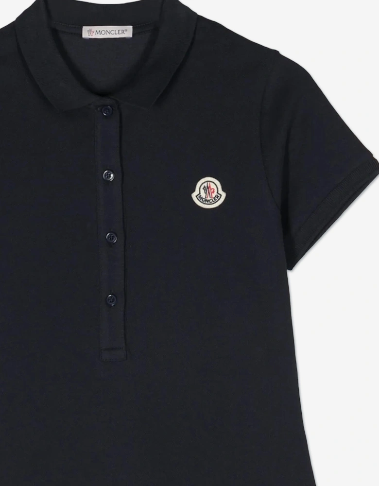 Enfant Girls Logo Polo Dress in Navy