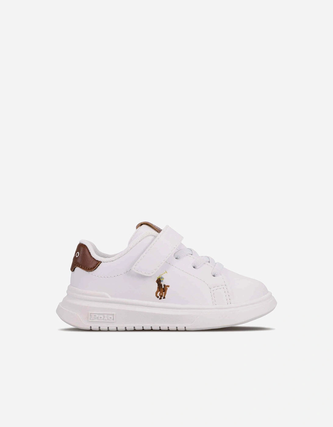 Ralph Lauren Girls White 'S Heritage Court Super Ps Trainers In  Size 28 Kids
