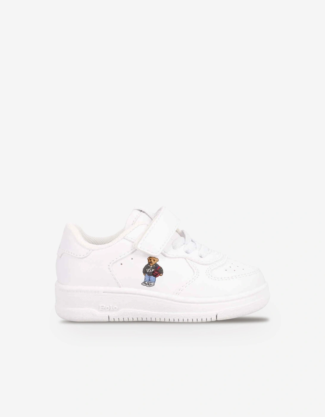 Kids Masters Court Bear PS Trainers in White, 7 of 6