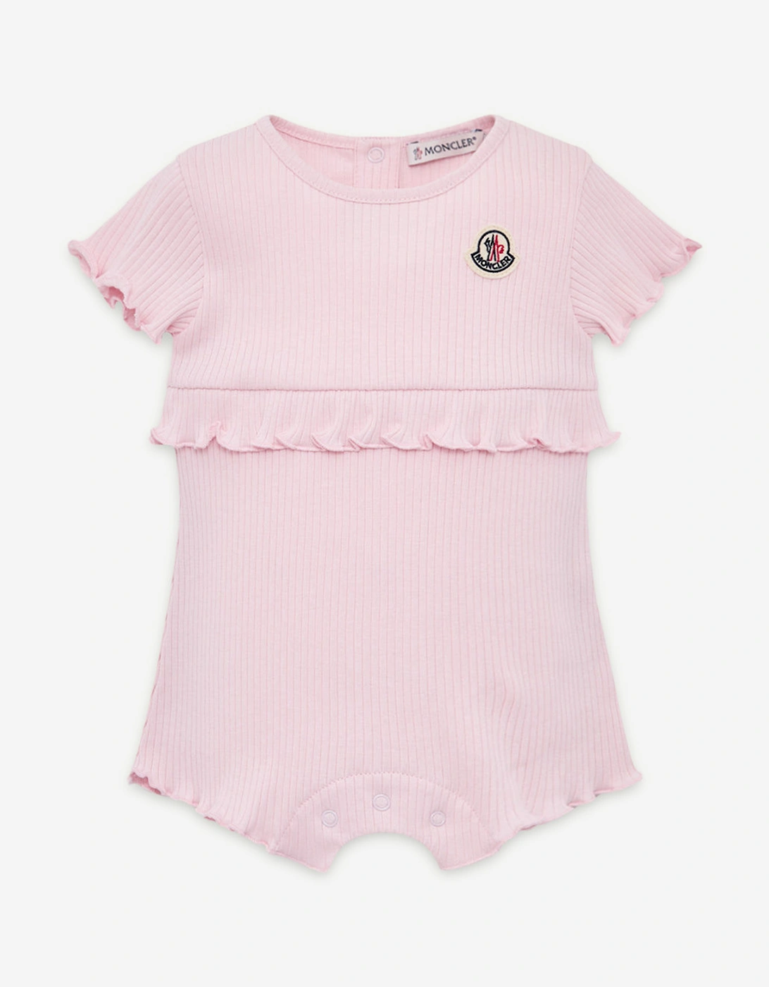 Moncler Girls Pink Enfant Baby Logo Romper In - : 18-24 Months Size 18 - 24 Mths Kids