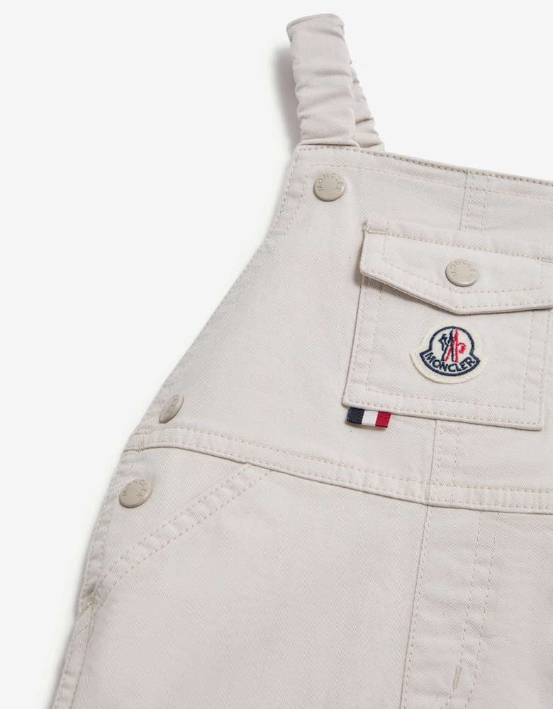 Enfant Baby Boys Logo Dungarees in Ivory