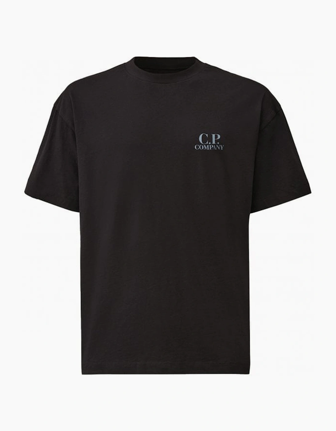 CP Company Men's 30/1 Branded T Shirt Black - Navy - Size: 36