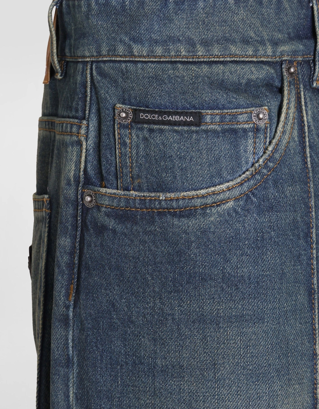 VINTAGE DENIM PLAQUE JEANS