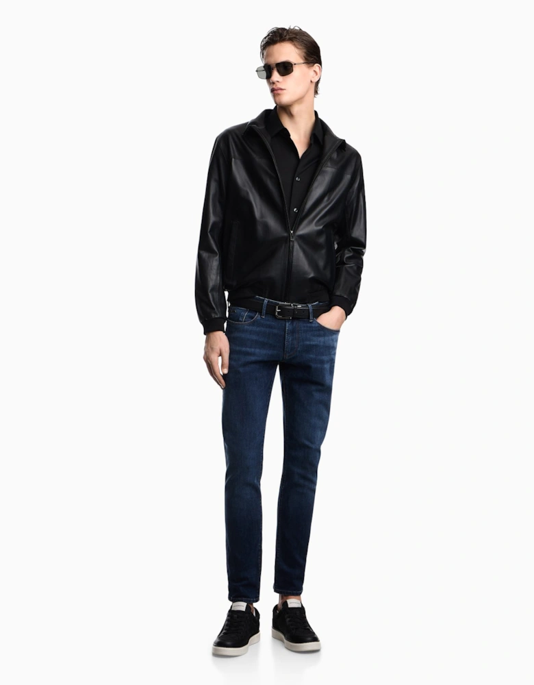 Washed 5 Pocket Jeans Navy