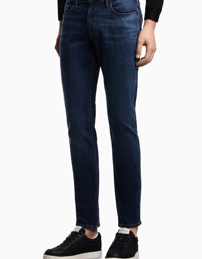 Washed 5 Pocket Jeans Navy