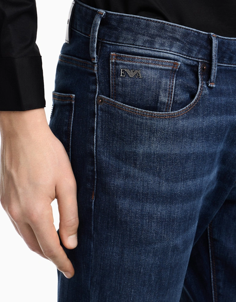 Washed 5 Pocket Jeans Navy