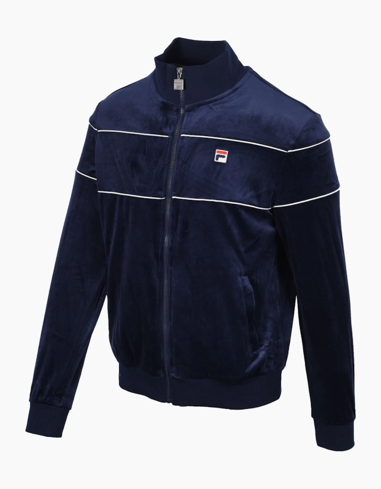 VITTORIO VELOUR TRACK TOP NAVY/GARDENIA