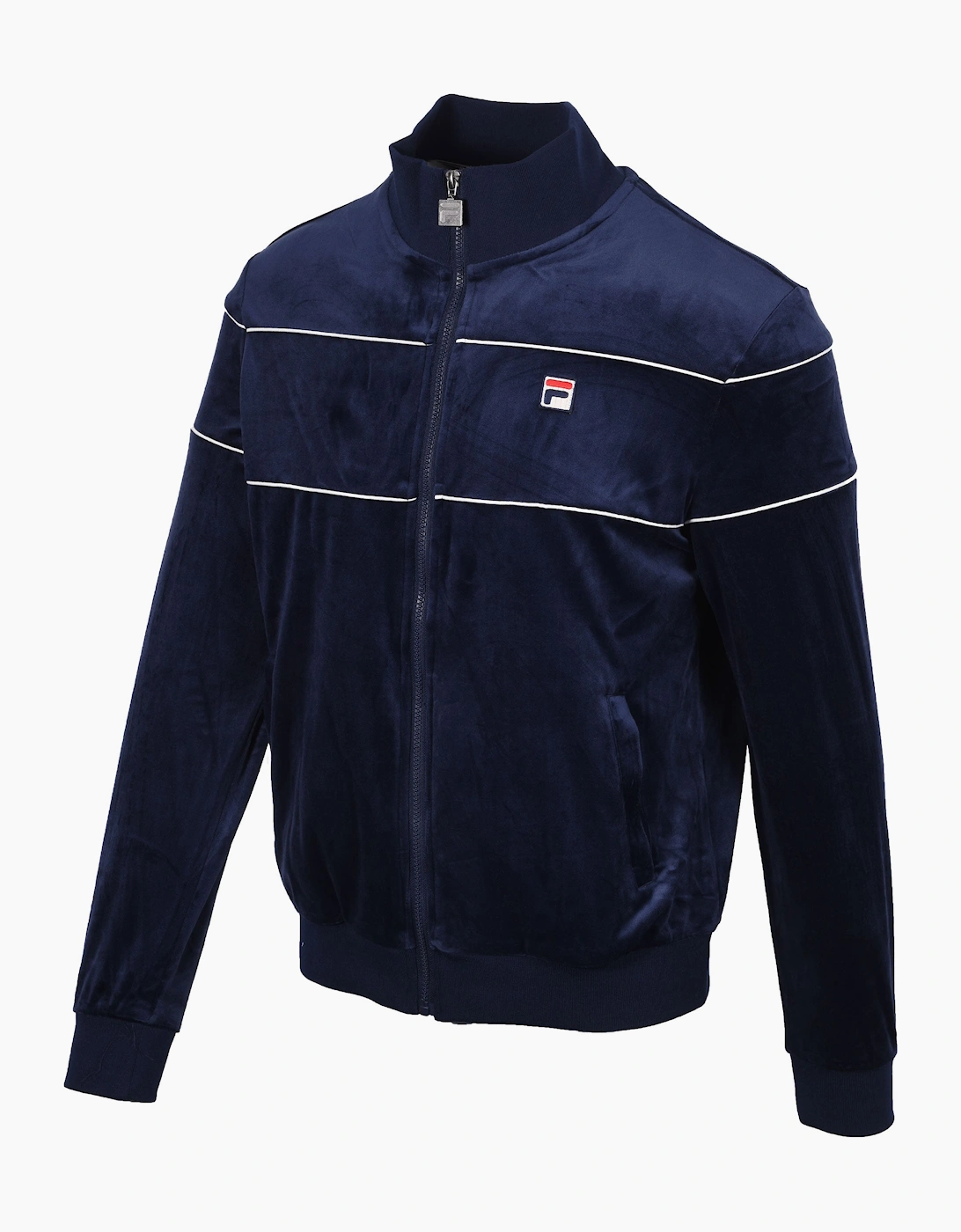 VITTORIO VELOUR TRACK TOP NAVY/GARDENIA