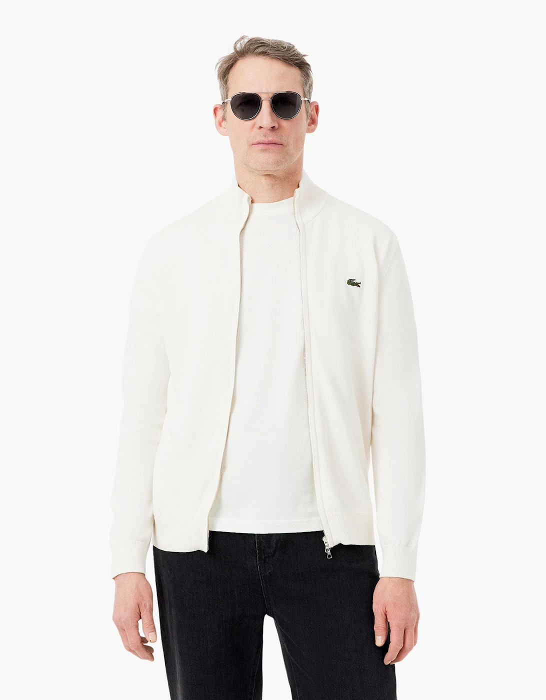 AH1957 Full Zip High Neck Cotton Knit