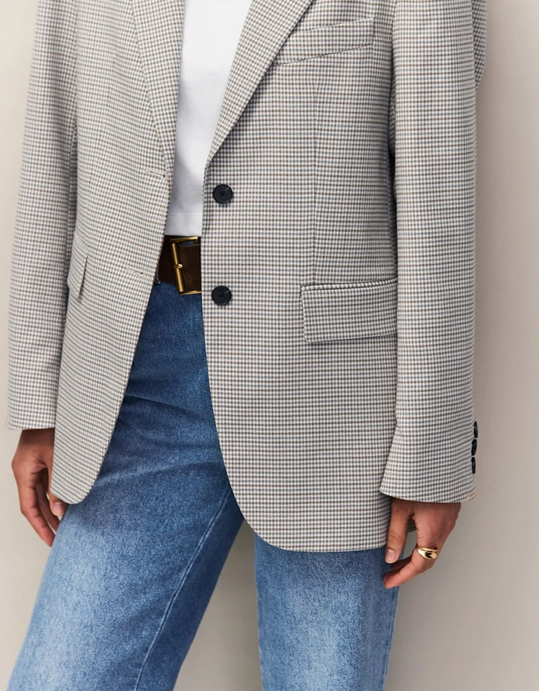 Neutral Check Oversized Blazer
