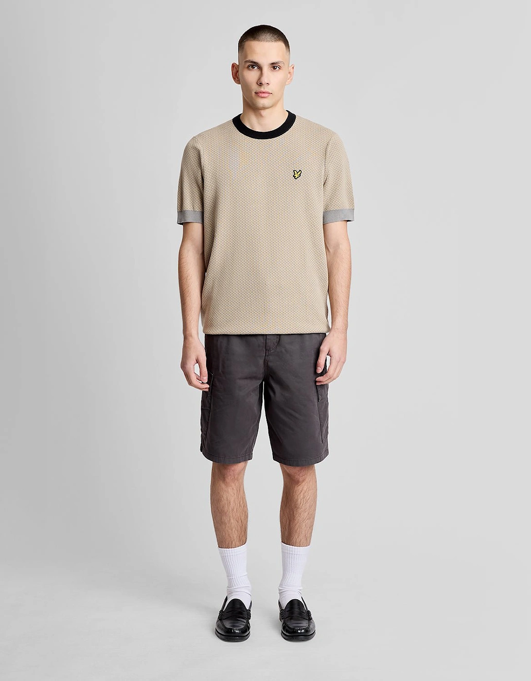Lyle And Scott Men's Grey Cotton Cargo Shorts - Size 32/36