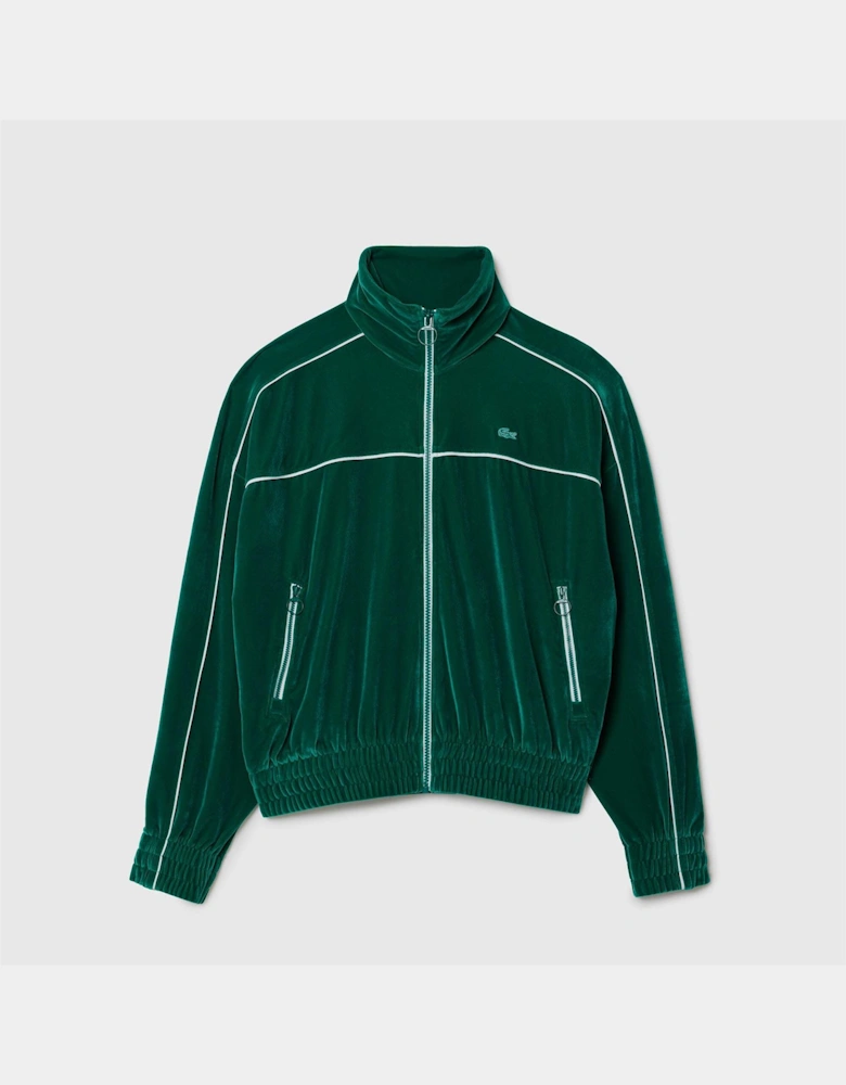 Oversized Zipped Velour Sweatshirt