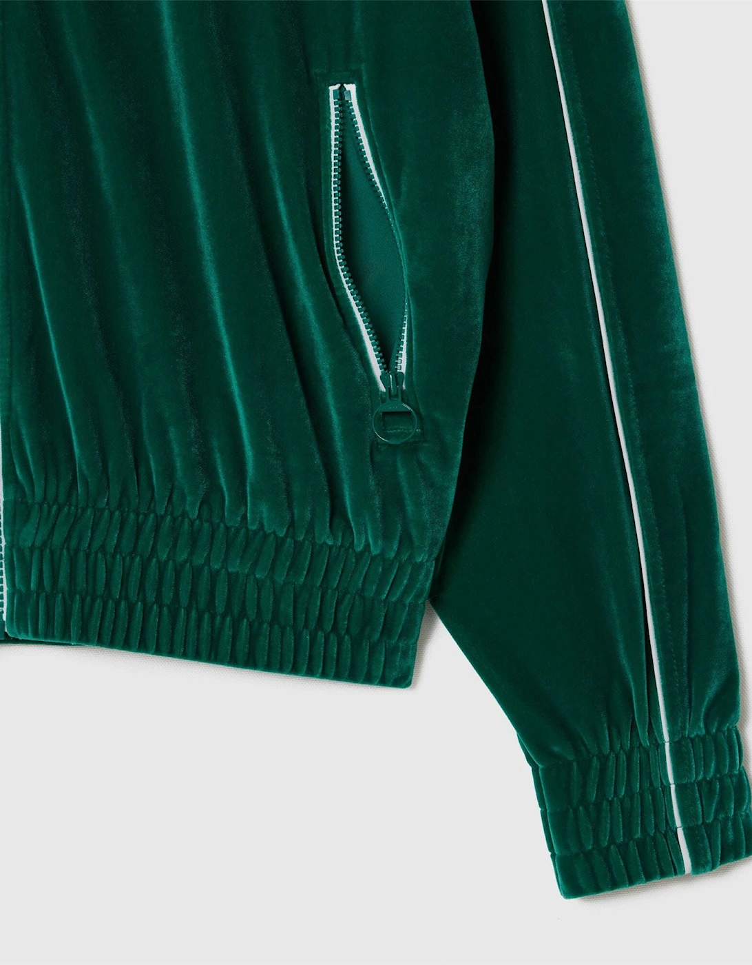 Oversized Zipped Velour Sweatshirt