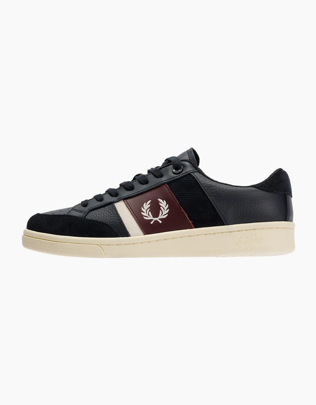 Fred Perry B725 Leather Suede Men's Navy/Ecru/Oxblood Trainers