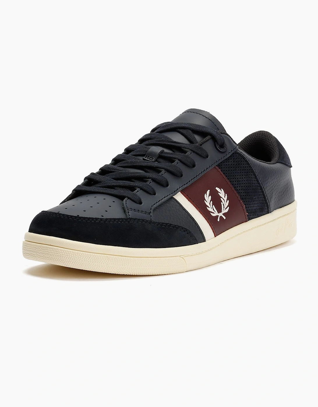 Fred Perry B725 Leather Suede Men's Navy/Ecru/Oxblood Trainers