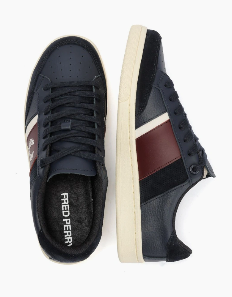 Fred Perry B725 Leather Suede Men's Navy/Ecru/Oxblood Trainers