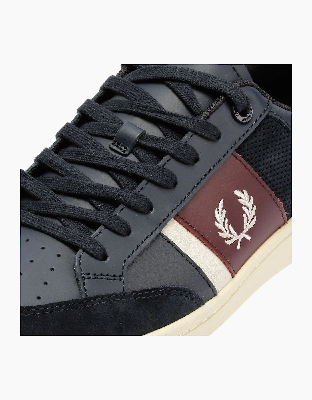 Fred Perry B725 Leather Suede Men's Navy/Ecru/Oxblood Trainers