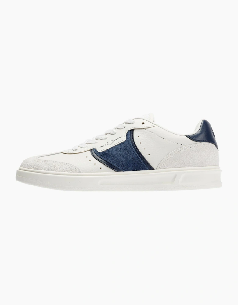 Fred Perry B4 Textured Leather/Suede Men's Porcelain/Blue Trainers