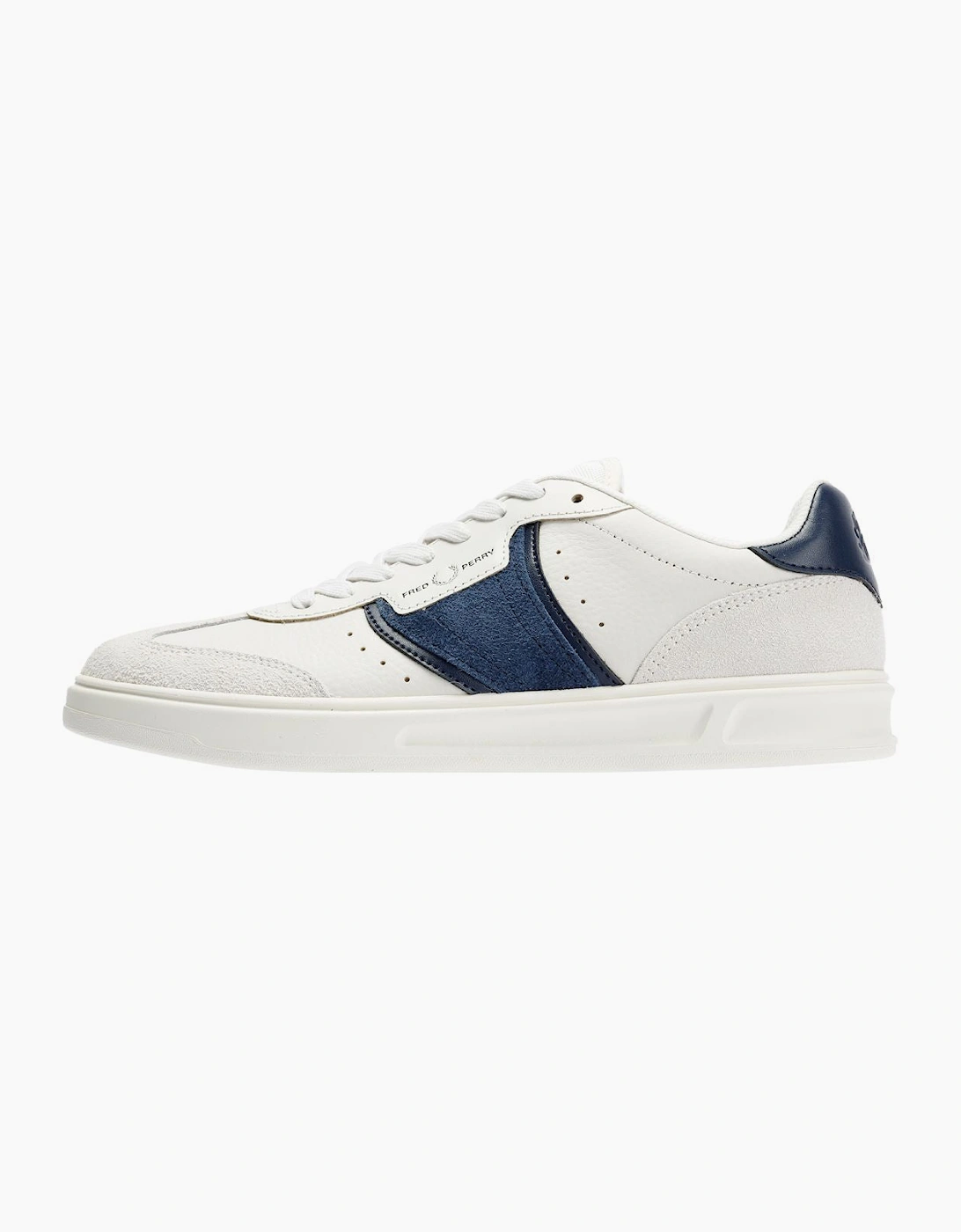 Fred Perry B4 Textured Leather/Suede Men's Porcelain/Blue Trainers