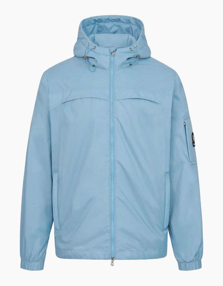 HOODED NYLON WINDCHEATER DUSTY BLUE