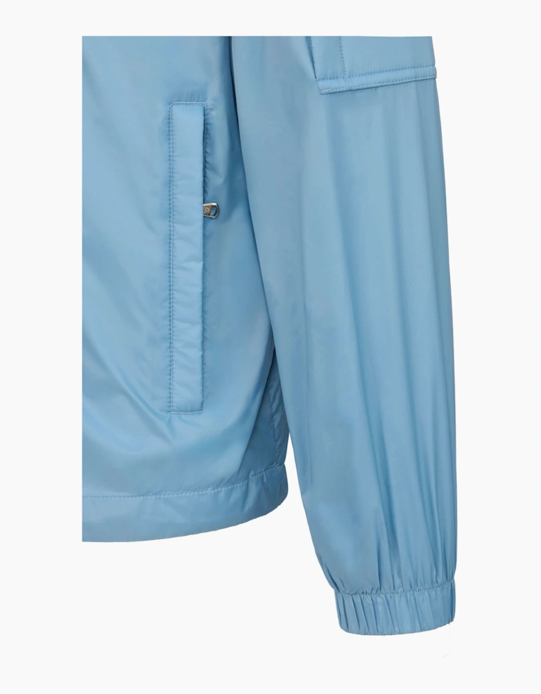 HOODED NYLON WINDCHEATER DUSTY BLUE