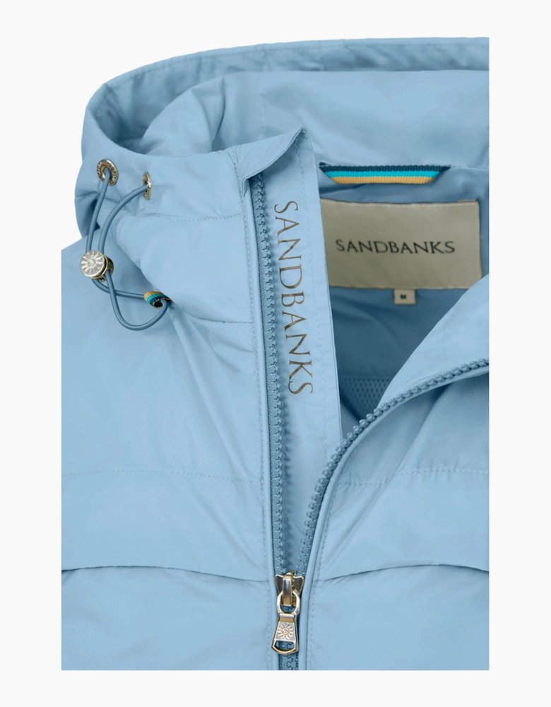 HOODED NYLON WINDCHEATER DUSTY BLUE