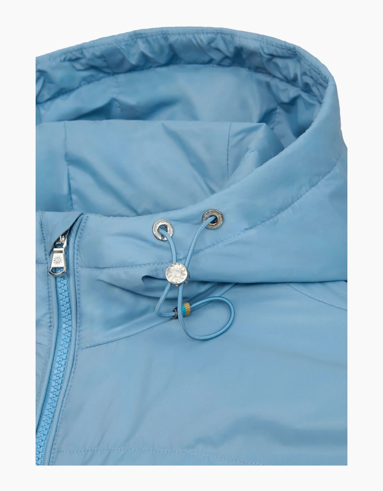 HOODED NYLON WINDCHEATER DUSTY BLUE