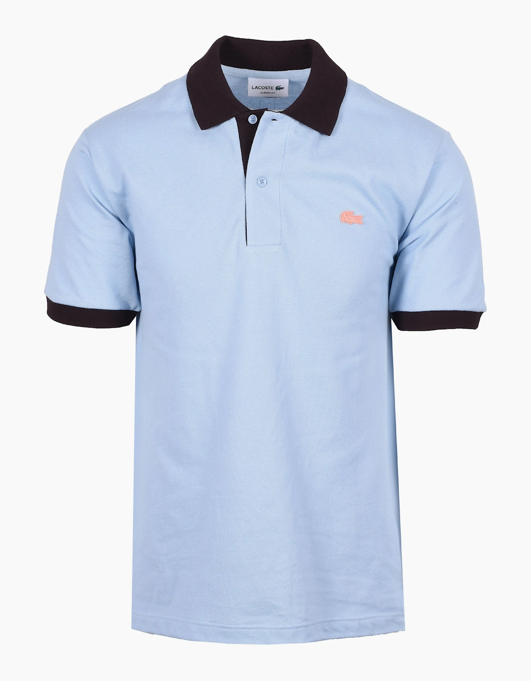 Lacoste Men's Blue Polo Shirt Chambray/Brown  42 Size 6 Xl