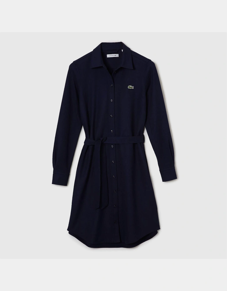 Adjustable Cotton Pique Polo Dress - Adjustable Cotton Piqué Polo Dress