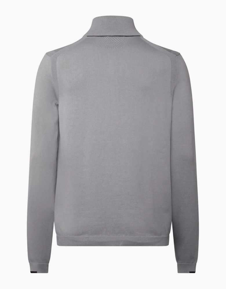 K Ever-X Zip Neck Cotton Sweater