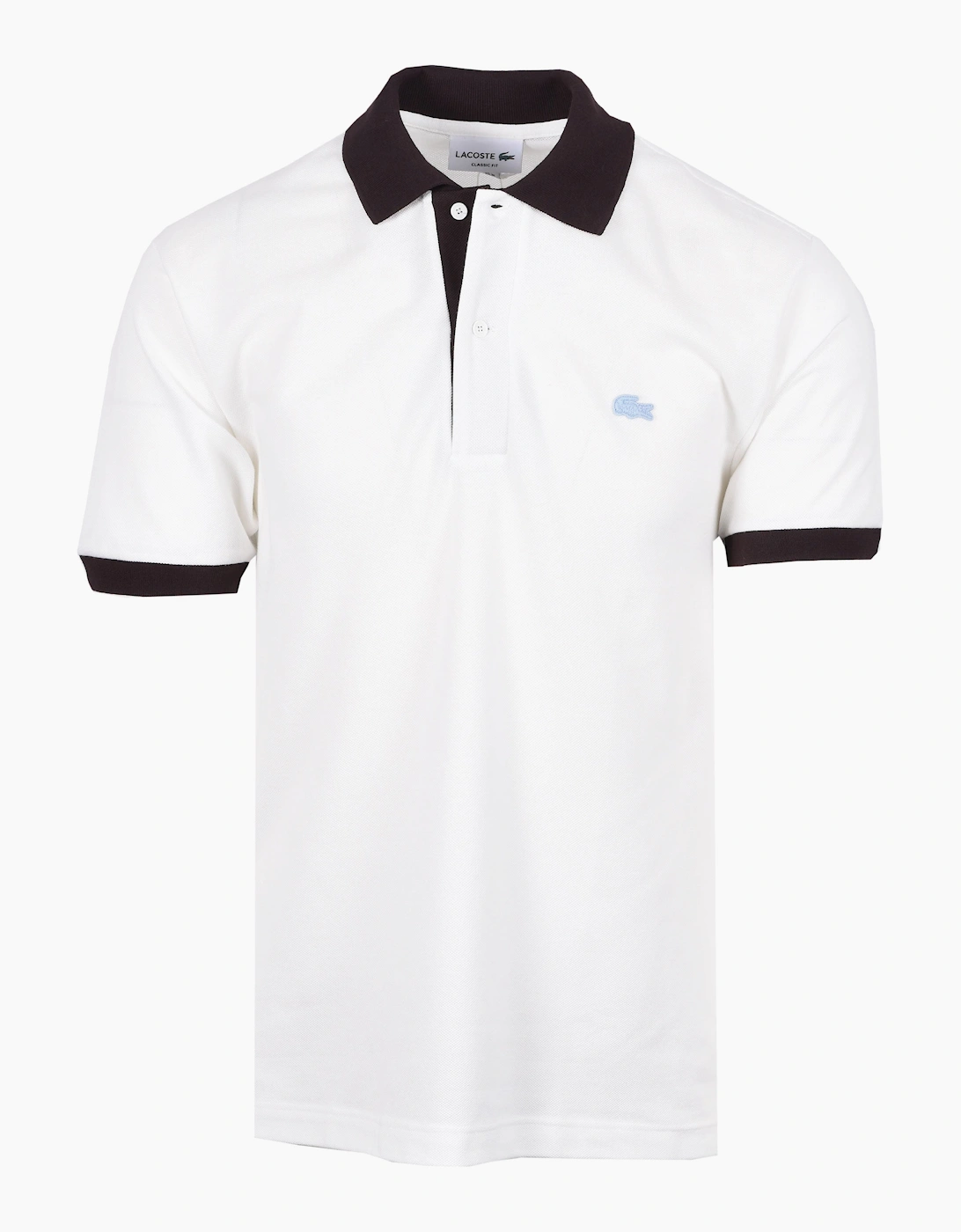 Lacoste Men's White Polo Shirt /Brown  44 Size 7 2XL