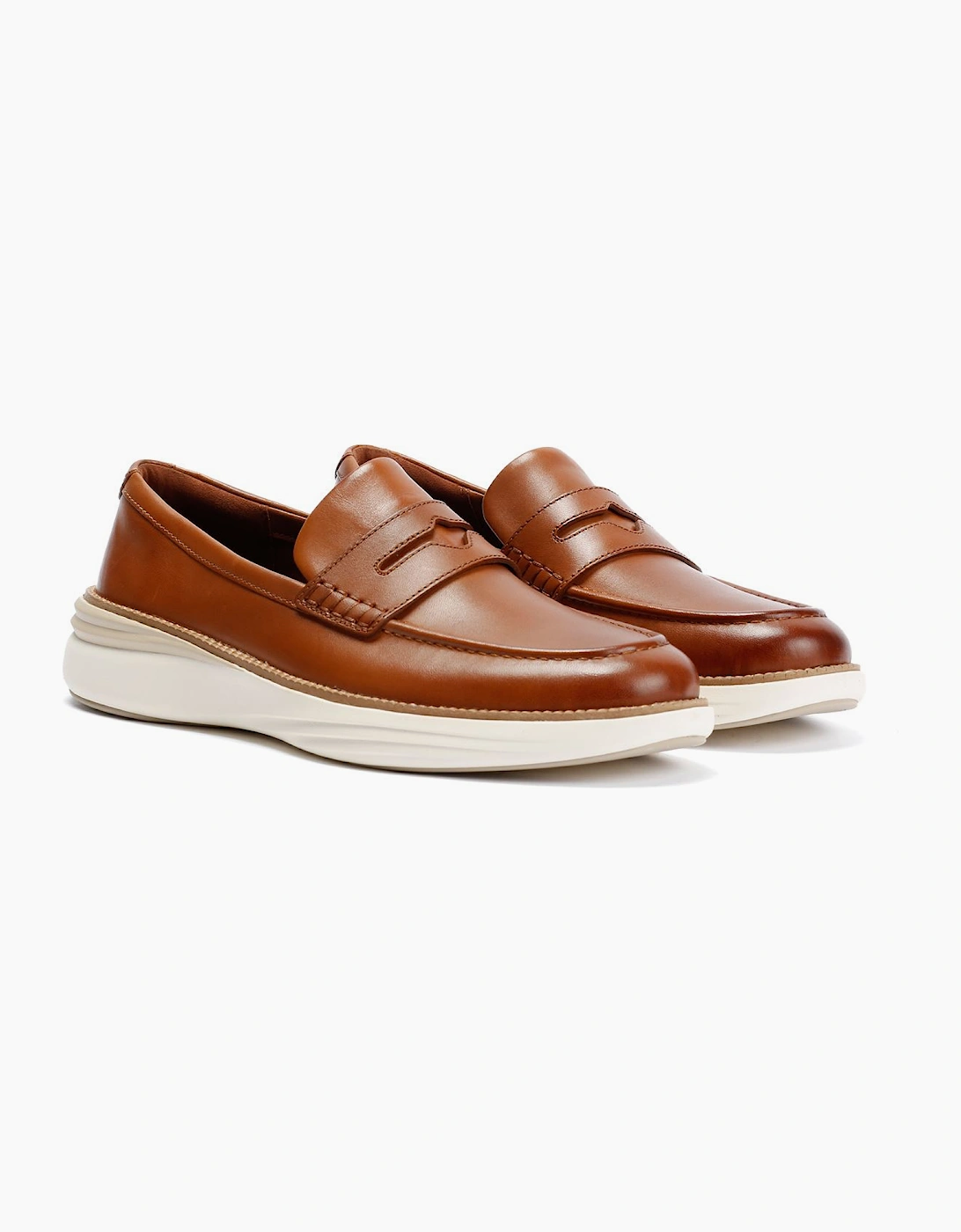 Cole Haan ØriginalGrand Horizon Leather Men's Tan Penny Loafers, 9 of 8