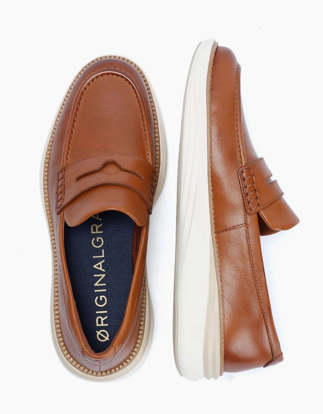 Cole Haan ØriginalGrand Horizon Leather Men's Tan Penny Loafers
