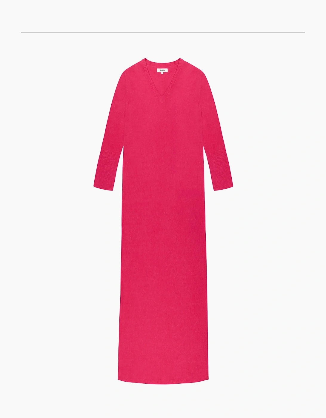 Pink V-Neck Knit Dress