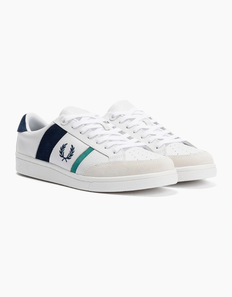 Fred Perry B725 Leather Suede Men's White/Navy/Mint Trainers
